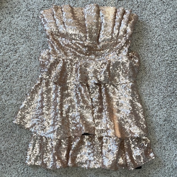 HOUSE OF HARLOW 1960 x REVOLVE metallic sequin rose gold dress size small - Picture 6 of 10